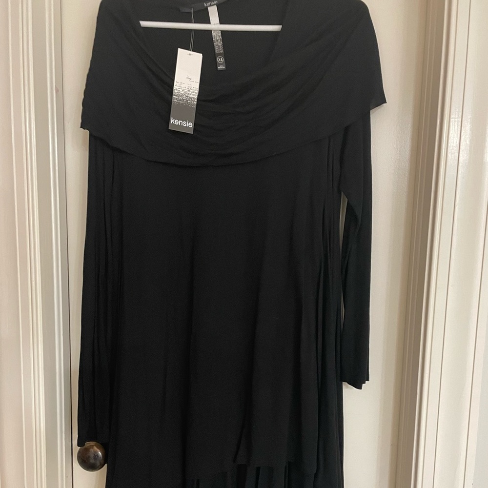 Kensie black jersey mini dress XL NWT